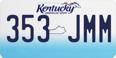 KY license plate 353JMM