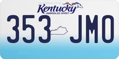 KY license plate 353JMO