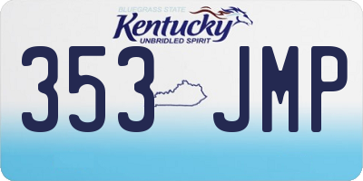 KY license plate 353JMP