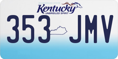 KY license plate 353JMV