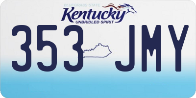 KY license plate 353JMY