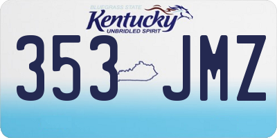 KY license plate 353JMZ