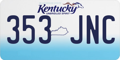 KY license plate 353JNC