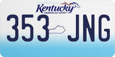 KY license plate 353JNG