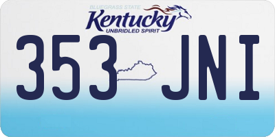 KY license plate 353JNI