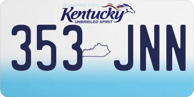KY license plate 353JNN