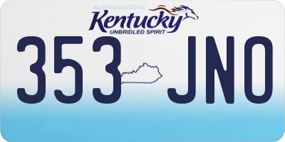 KY license plate 353JNO