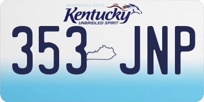 KY license plate 353JNP