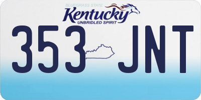 KY license plate 353JNT
