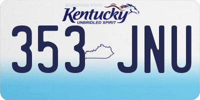 KY license plate 353JNU