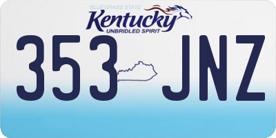 KY license plate 353JNZ