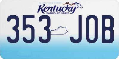 KY license plate 353JOB