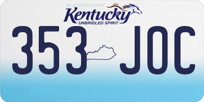 KY license plate 353JOC