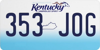KY license plate 353JOG