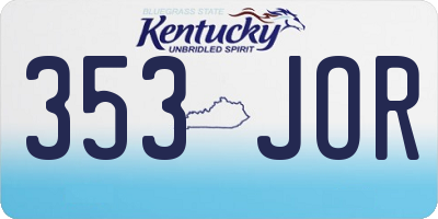 KY license plate 353JOR