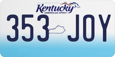 KY license plate 353JOY