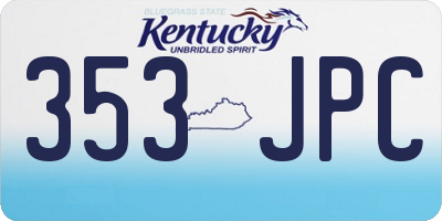 KY license plate 353JPC