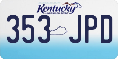 KY license plate 353JPD