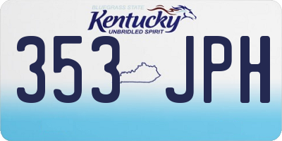 KY license plate 353JPH
