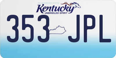 KY license plate 353JPL