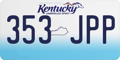 KY license plate 353JPP