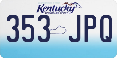 KY license plate 353JPQ