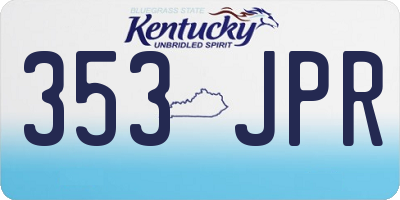 KY license plate 353JPR