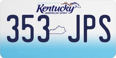 KY license plate 353JPS