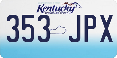 KY license plate 353JPX