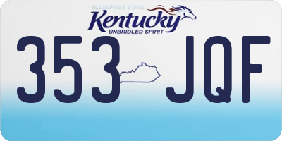 KY license plate 353JQF