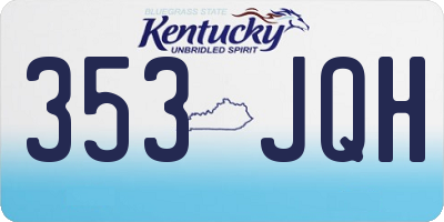 KY license plate 353JQH