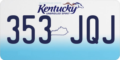 KY license plate 353JQJ