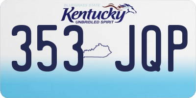 KY license plate 353JQP