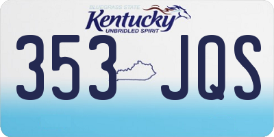 KY license plate 353JQS