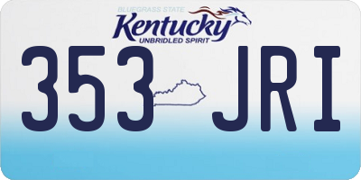 KY license plate 353JRI