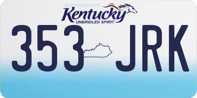 KY license plate 353JRK