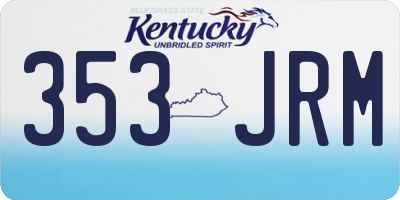 KY license plate 353JRM