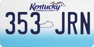 KY license plate 353JRN