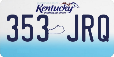 KY license plate 353JRQ