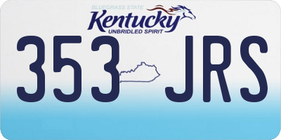 KY license plate 353JRS