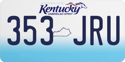 KY license plate 353JRU