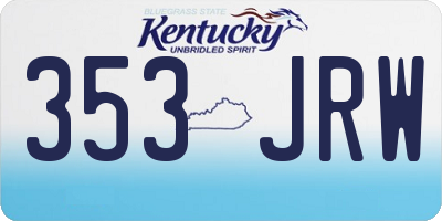 KY license plate 353JRW