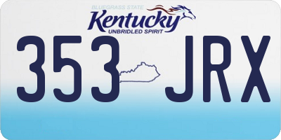 KY license plate 353JRX