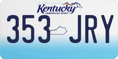 KY license plate 353JRY