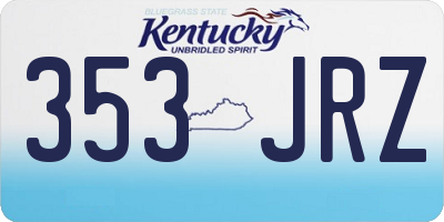 KY license plate 353JRZ