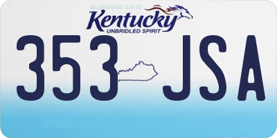 KY license plate 353JSA