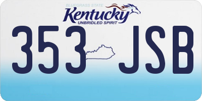 KY license plate 353JSB