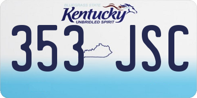 KY license plate 353JSC