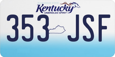 KY license plate 353JSF