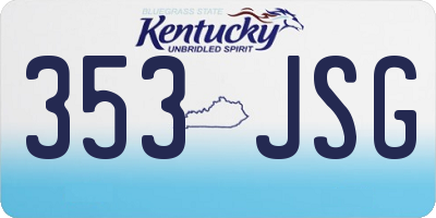 KY license plate 353JSG